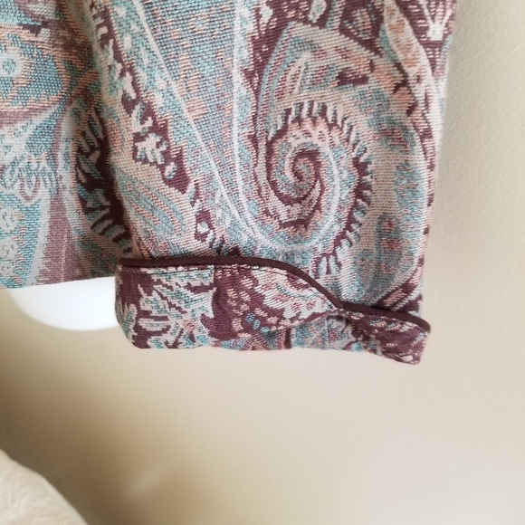 New Tradition Paisley Print Blue and Brown Blazer Size 18 - Picture 3 of 10